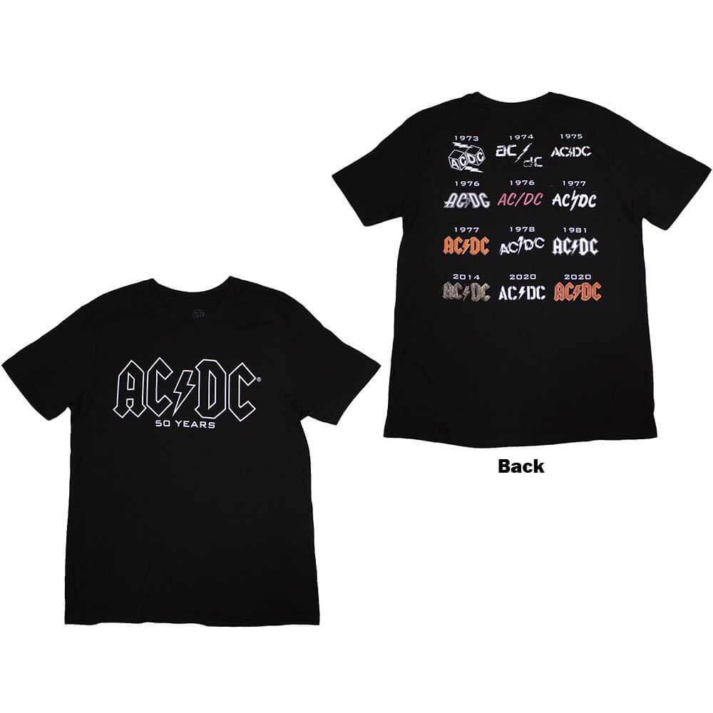 AC/DC T-Shirt: Logo History (Back Print) product image 1