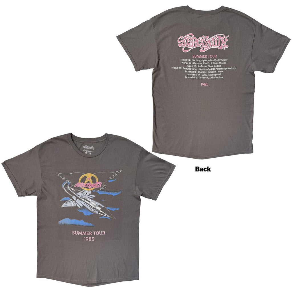 Aerosmith T-Shirt: Summer Tour '85 (Charcoal Grey) (Back product image 1