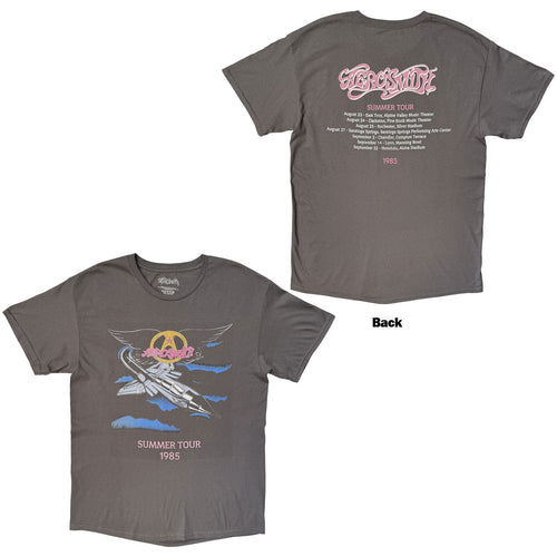 Aerosmith T-Shirt: Summer Tour '85 (Charcoal Grey) (Back product image 1