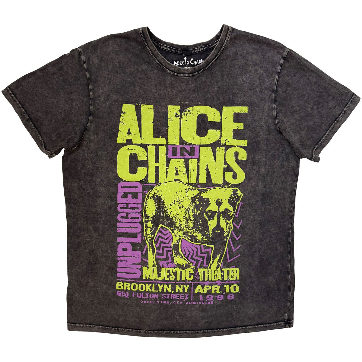 Alice In Chains Stone Wash T-Shirt: Unplugged Dog (Charcoal product image 1