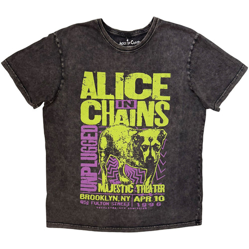 Alice In Chains Stone Wash T-Shirt: Unplugged Dog (Charcoal product image 1