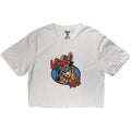 Blink-182 Ladies Crop Top: Cartoon Bunny (White)