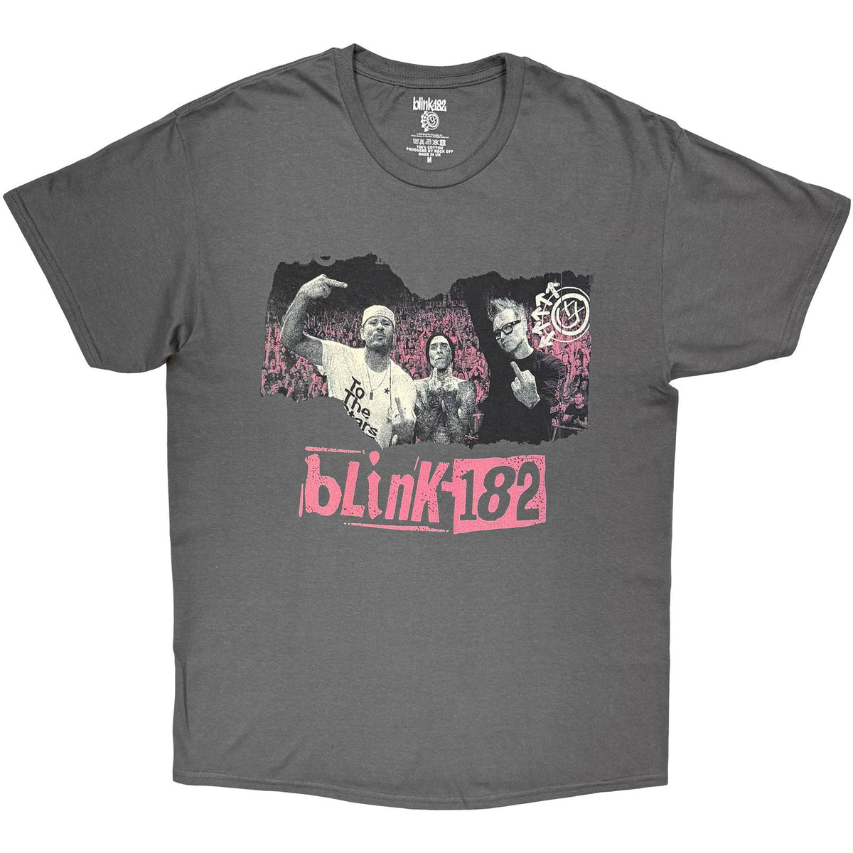 Blink-182 T-Shirt: Logo Band (Charcoal Grey) product image 1