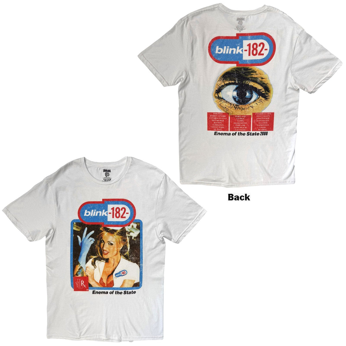 Blink-182 T-Shirt: Enema Of The State (White) (Back Print) product image 1