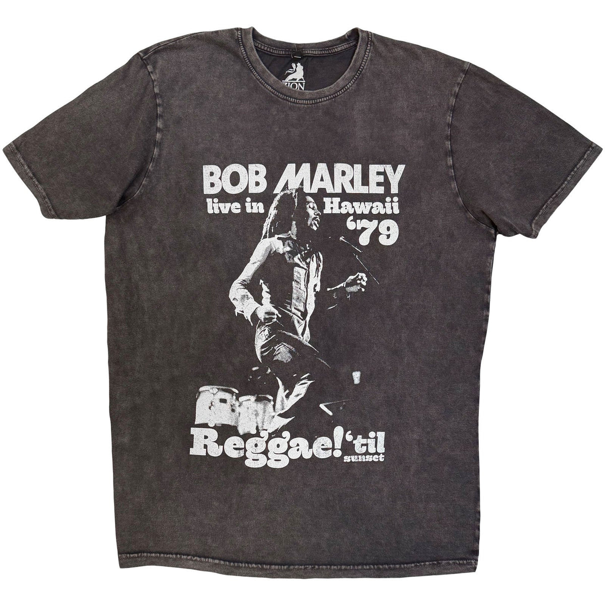 Bob Marley Stone Wash T-Shirt: Hawaii (Charcoal Grey) product image 1