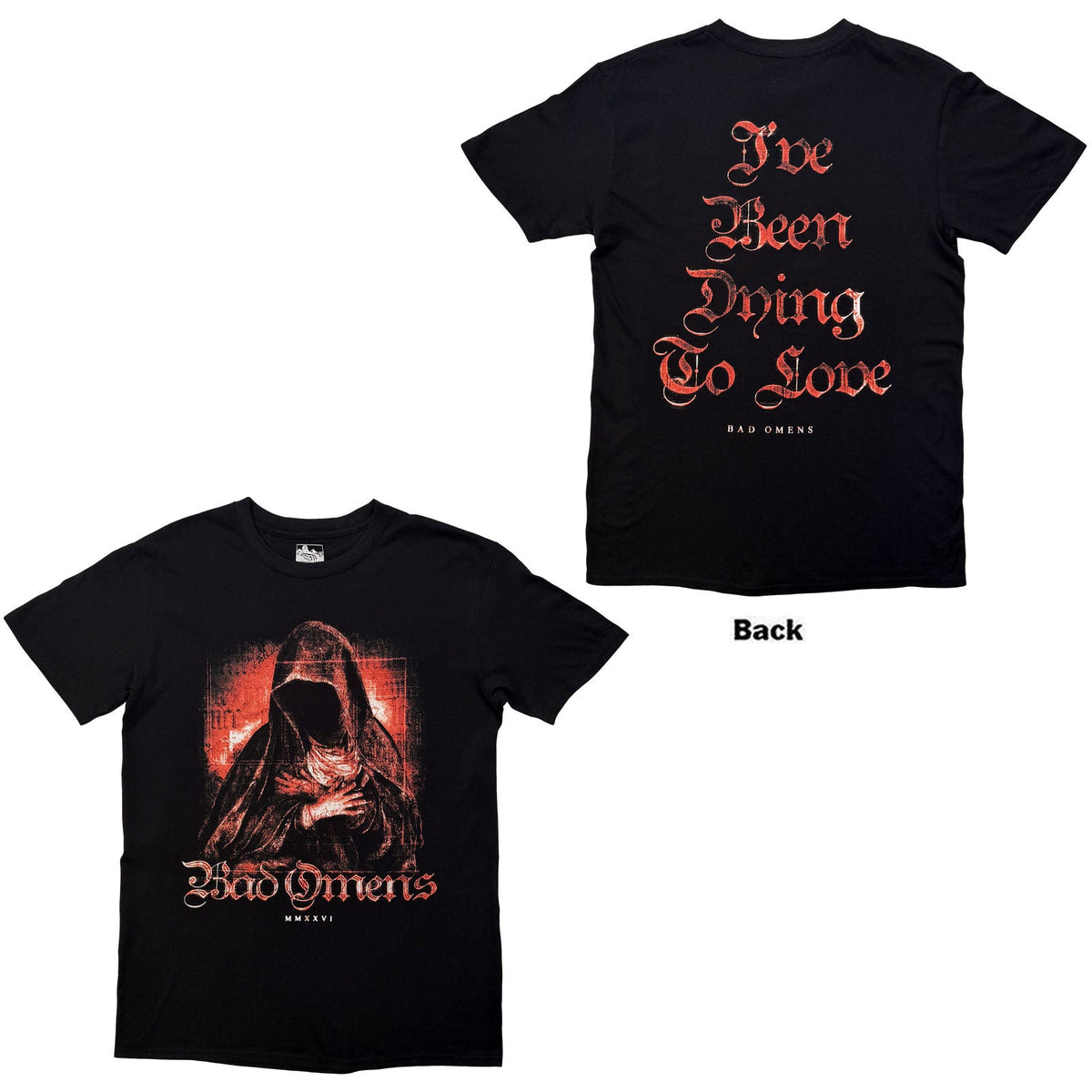 Bad Omens T-Shirt: Dying To Love (Black) (Back Print) product image 1