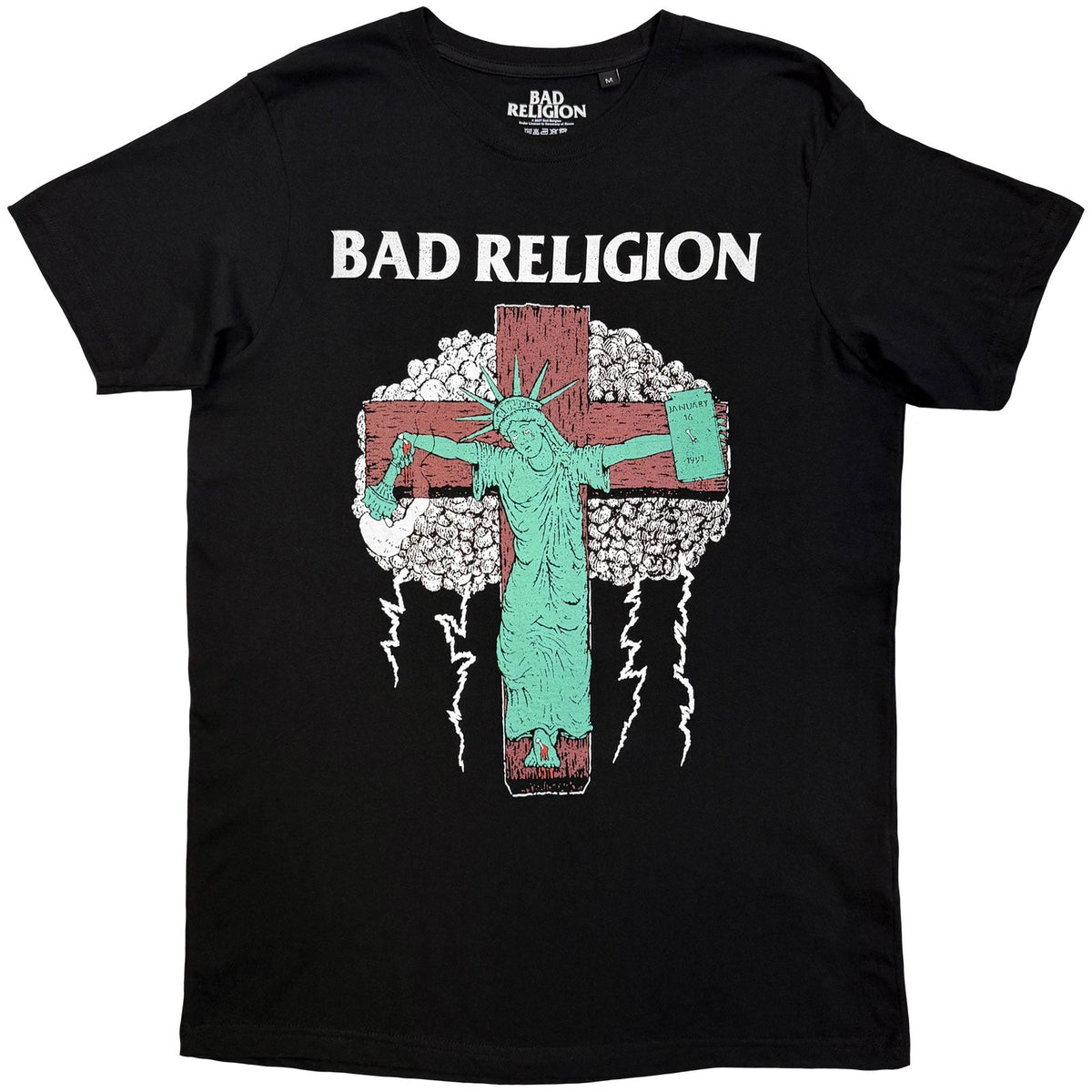 Bad Religion T-Shirt: Liberty '91 Tour (Black) (Back Print) product image 3