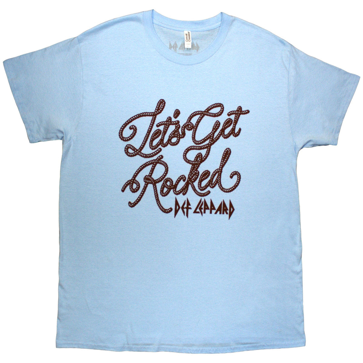 Def Leppard T-Shirt: Rocked Rope (Light Blue) product image 1