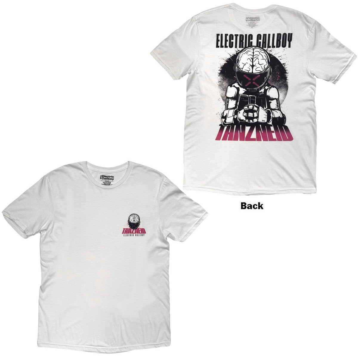 Electric Callboy T-Shirt: Tanzneid Robot (White) (Back product image 1