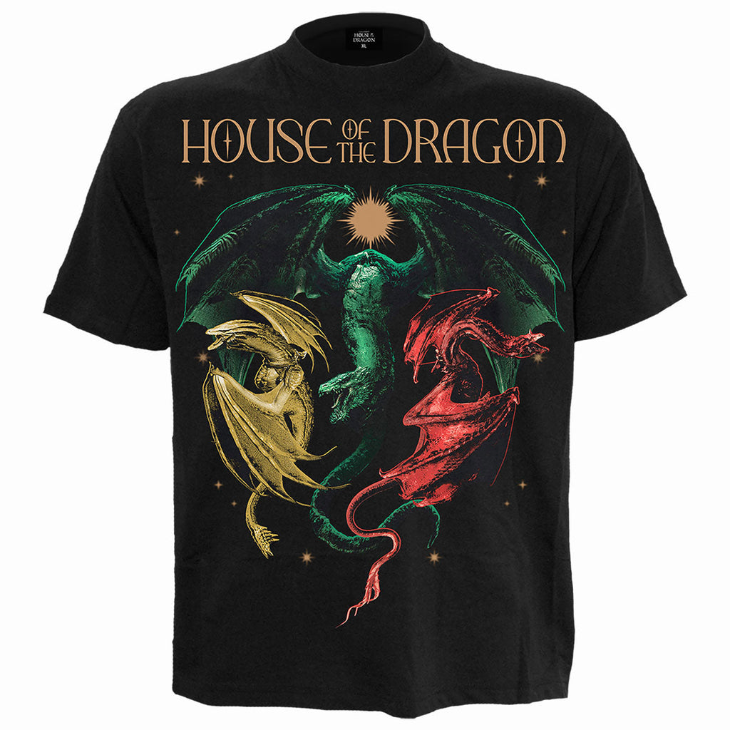House of the Dragon T-Shirt: HOD2 Tri Dragons (Black) product image 1