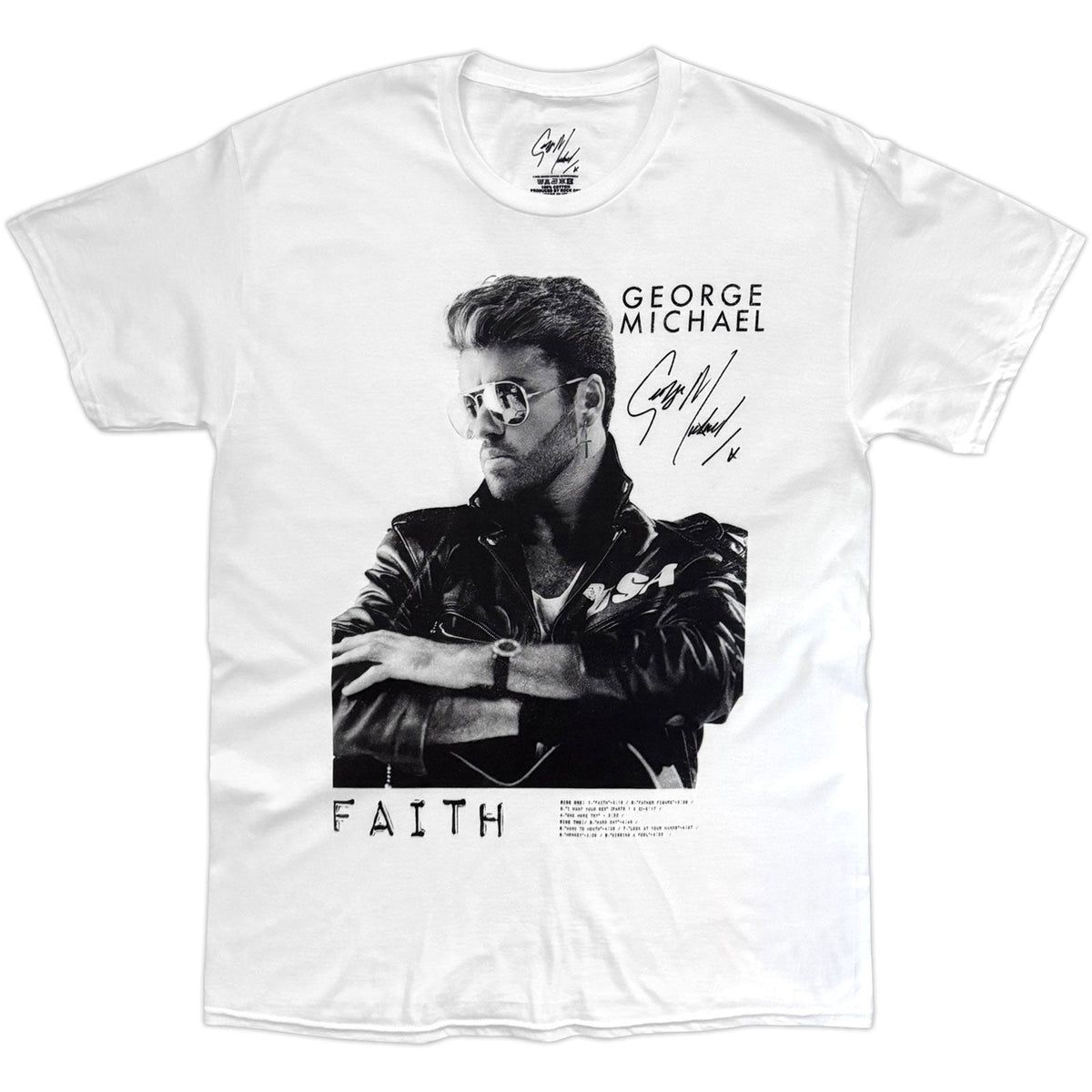 George Michael T-Shirt: Faith Tracklist (White) product image 1
