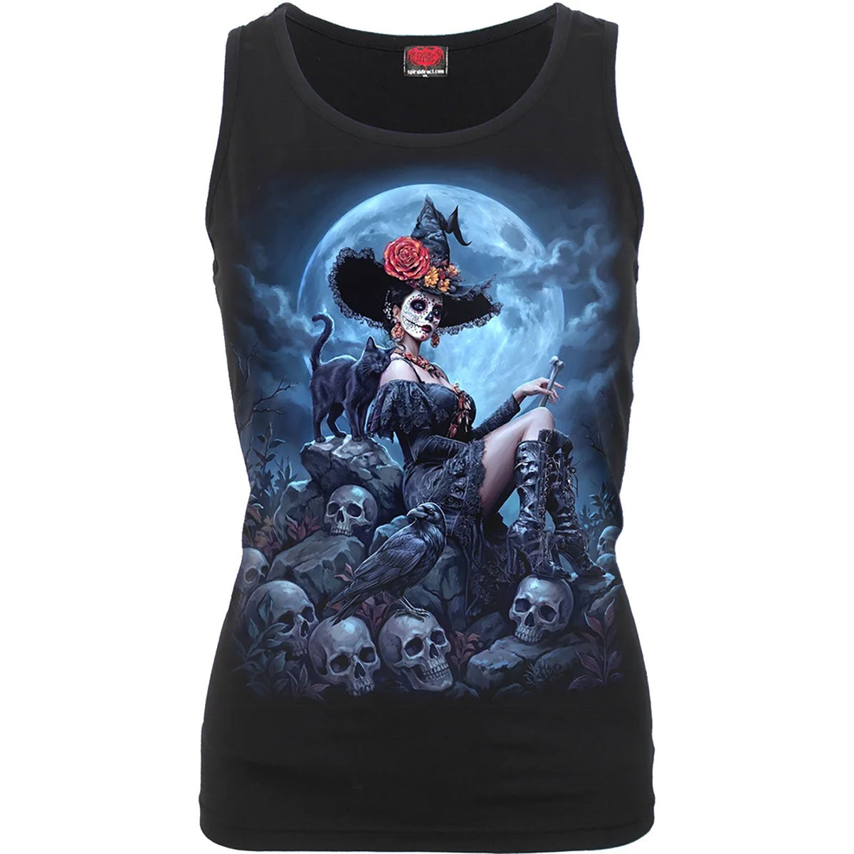 Spiral Ladies Vest T-Shirt: Night Of The Dead (Black) product image 1