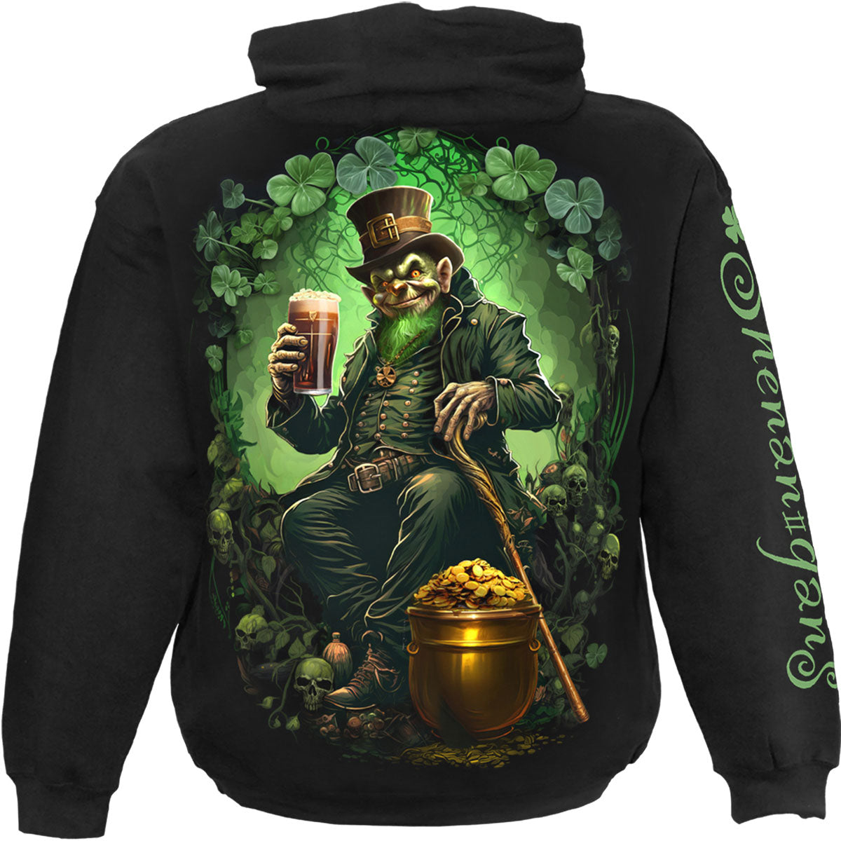 Spiral Pullover Hoodie: Shenanigans (Black) (Back & Sleeve product image 2
