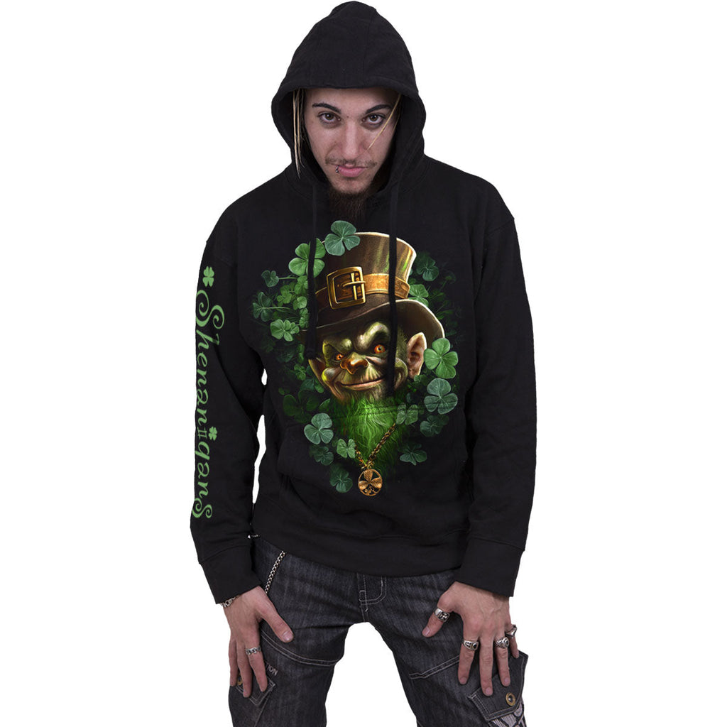 Spiral Pullover Hoodie: Shenanigans (Black) (Back & Sleeve product image 3