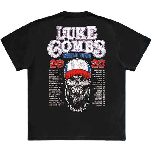 Luke Combs T-Shirt: Tour '23 Skull (Back Print & Ex-Tour) product image 3