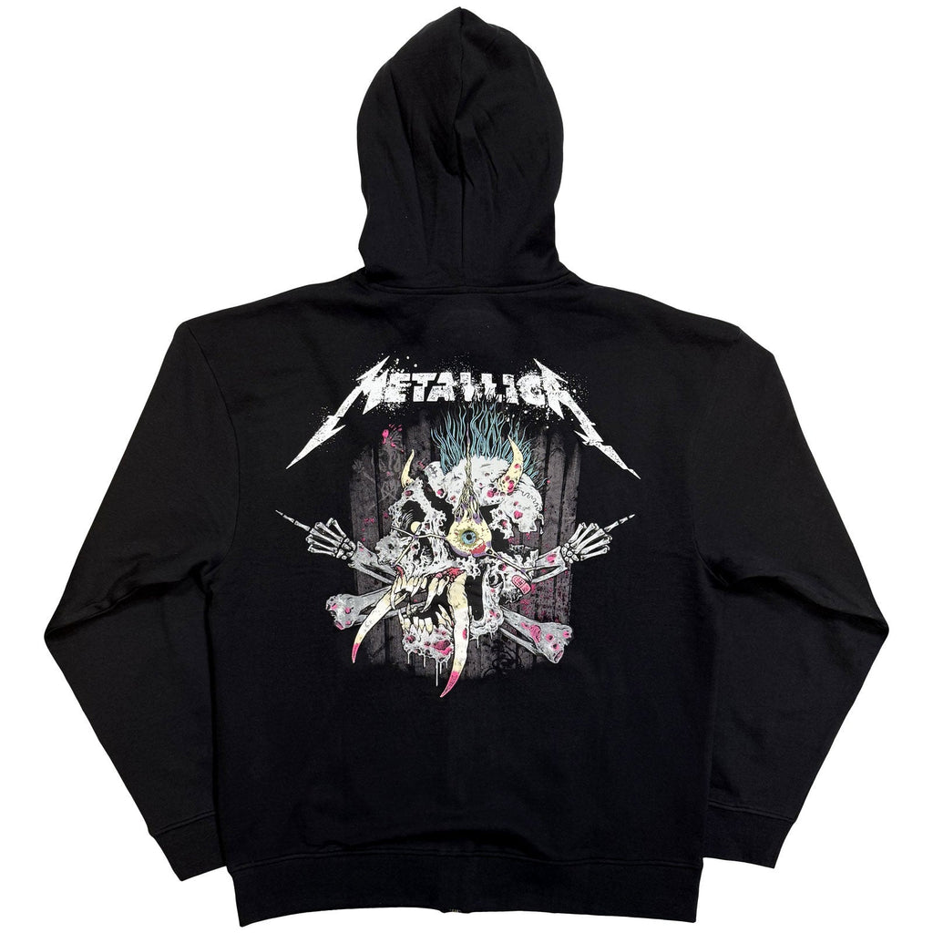 Metallica Zipped Hoodie: Scary Guy (Black) (Back Print) product image 2