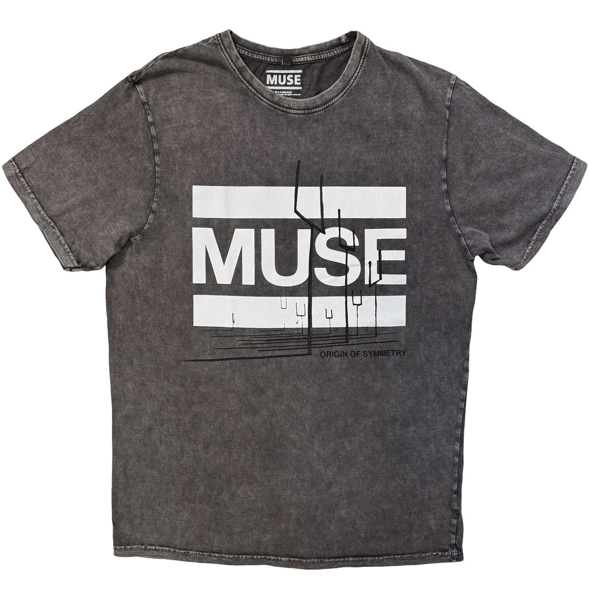 Muse Stone Wash T-Shirt: Origin Of Symmetry (Charcoal Grey) product image 1