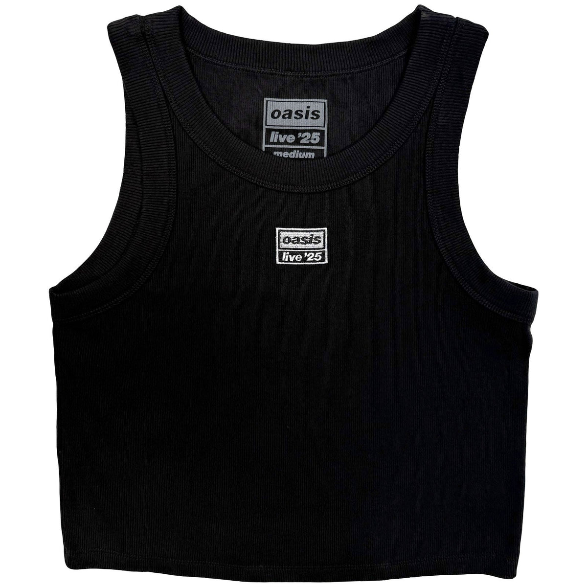 Oasis Vest T-Shirt: Live '25 Embroidered (Black) (Ex-Tour) product image 1