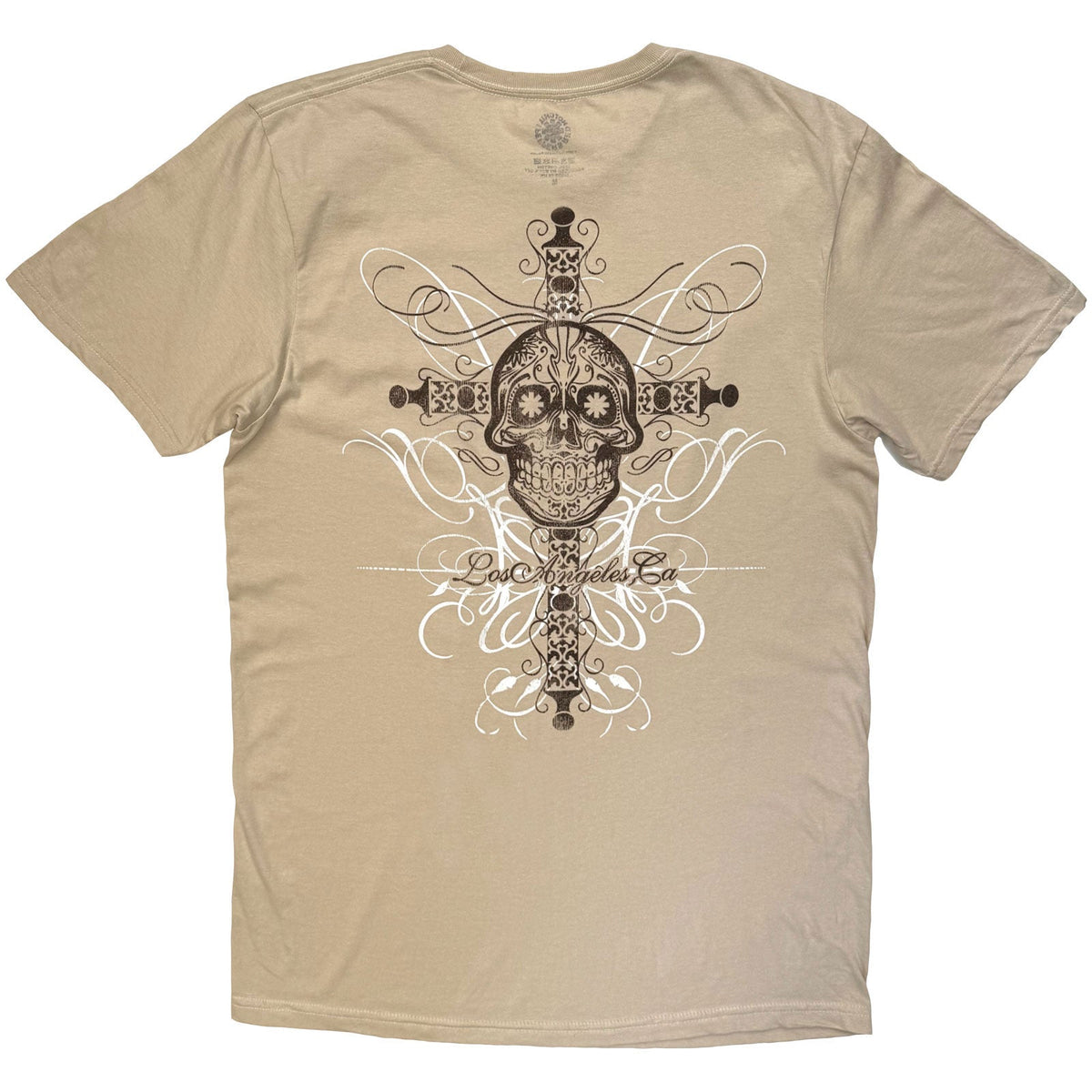 Red Hot Chili Peppers T-Shirt: Skull Cross (Sand) (Back product image 2