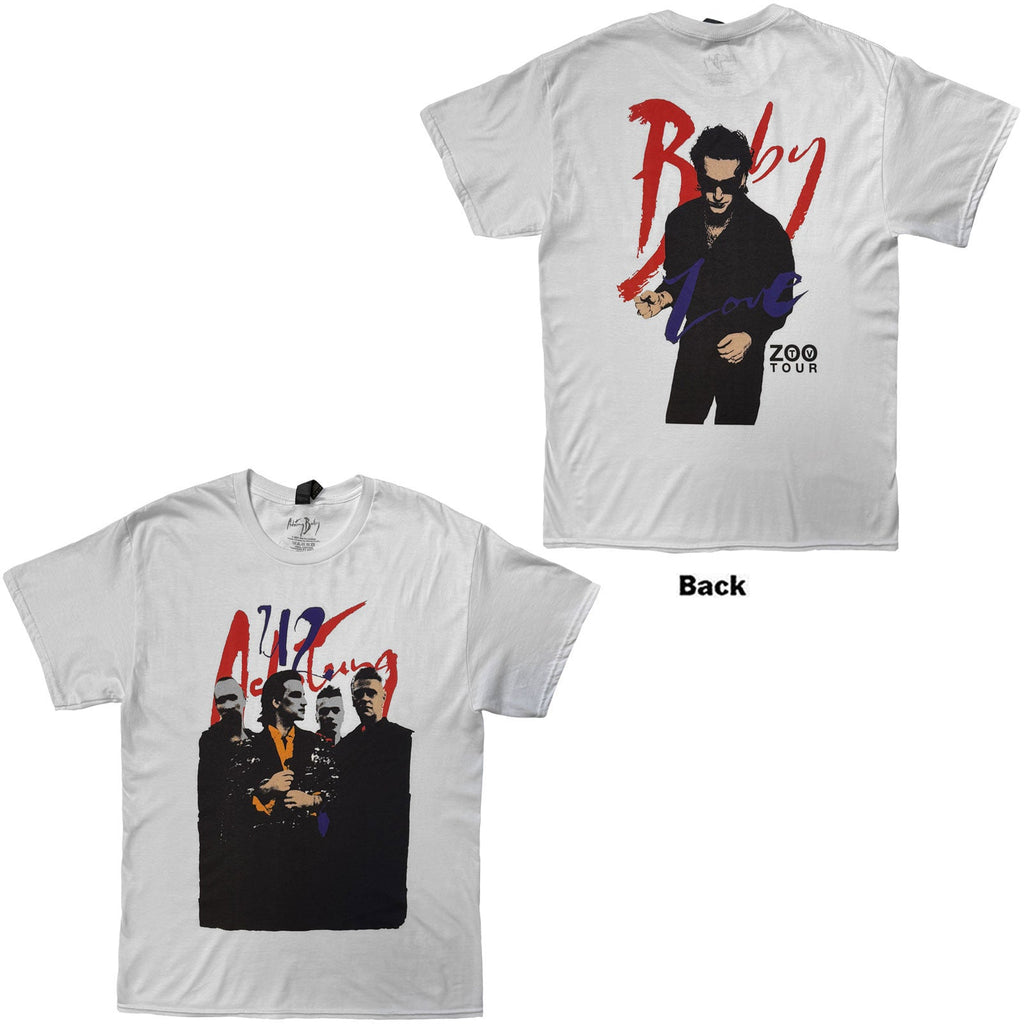 U2 T-Shirt: Achtung Baby Zoo TV Tour (White) (Back Print) product image 1