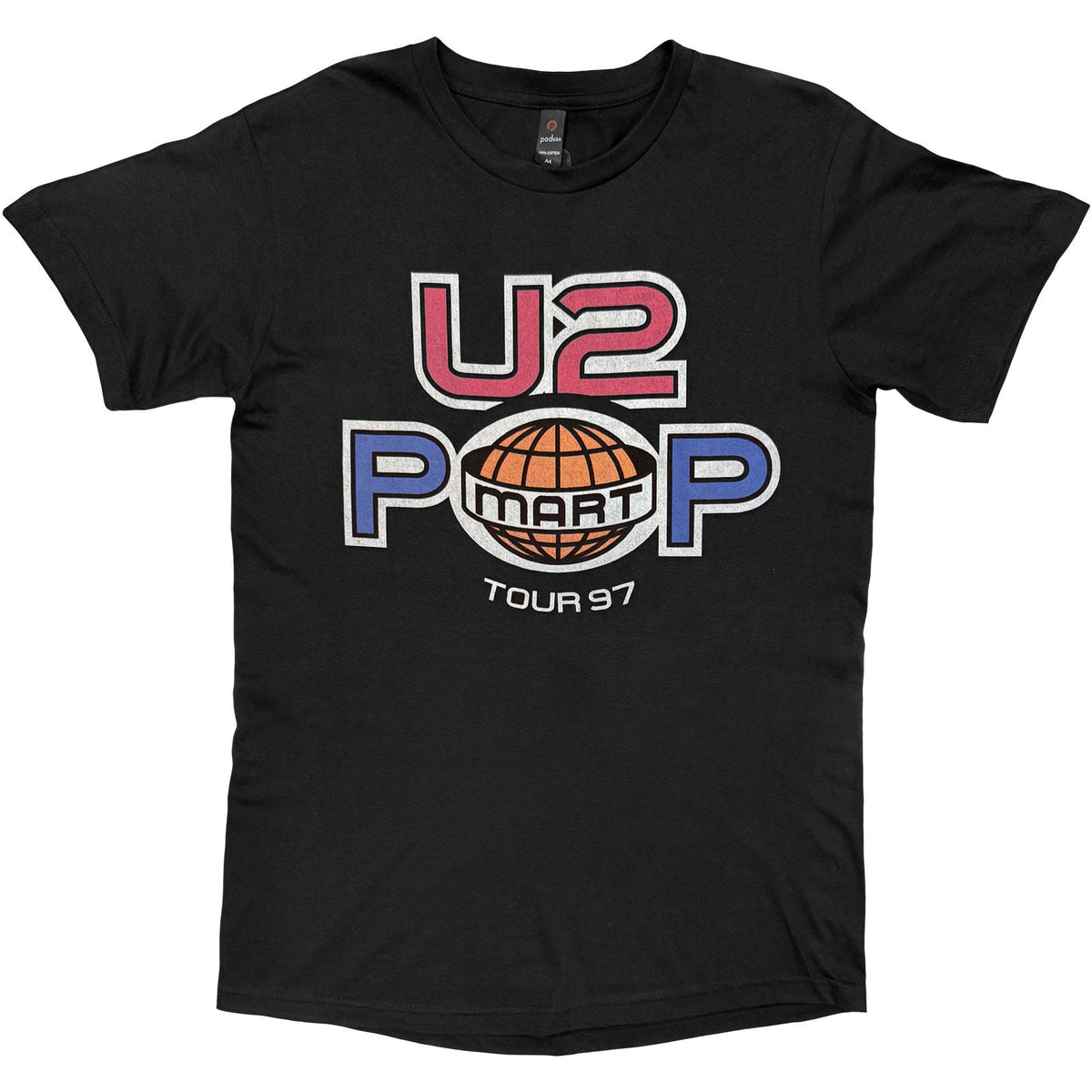 U2 T-Shirt: PopMart European Tour '97 (Black) (Back Print) product image 3